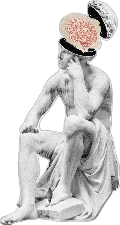 Marble thinker collage
